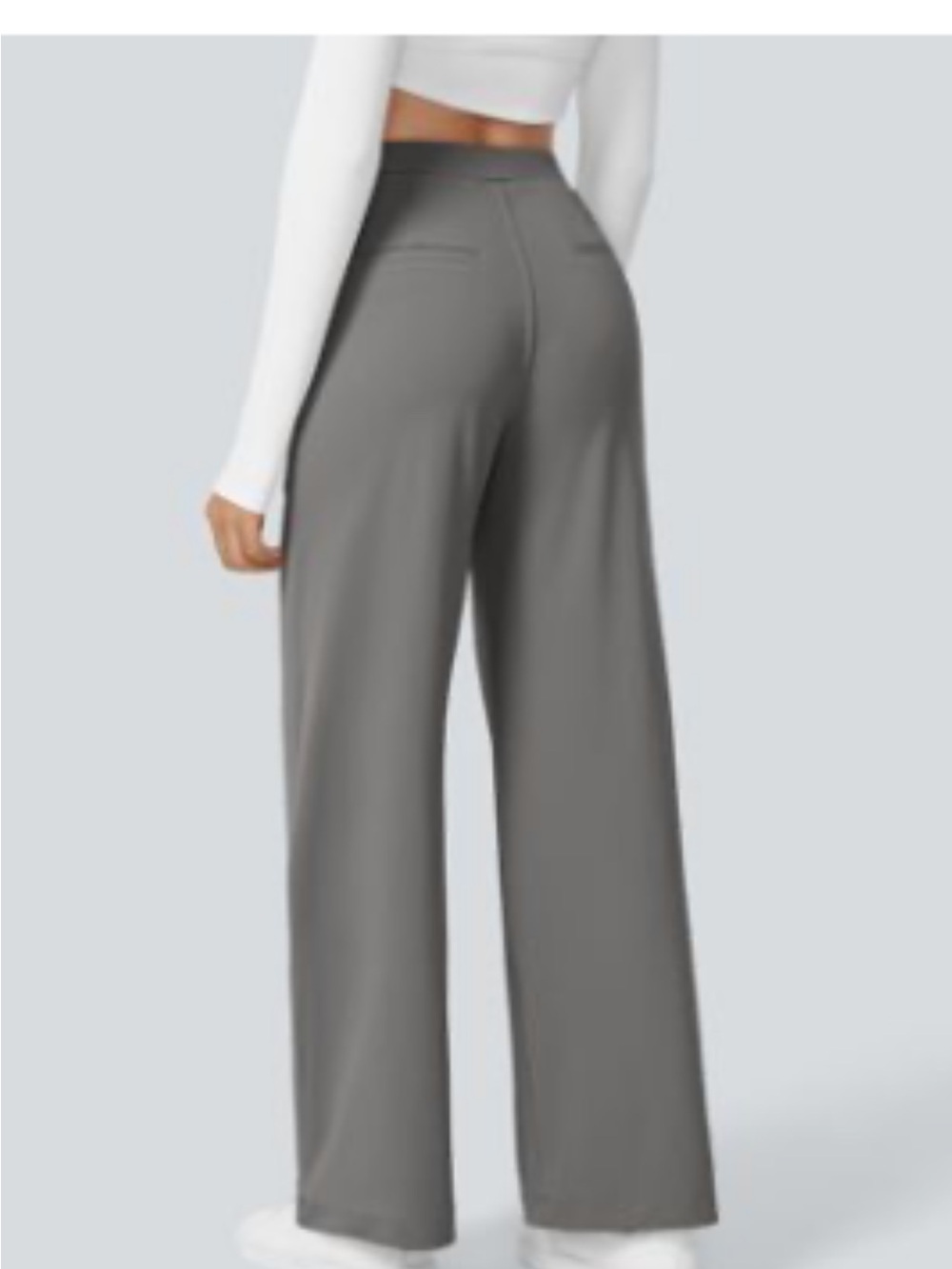HALARA Wide Leg High-Rise Pants in Gray